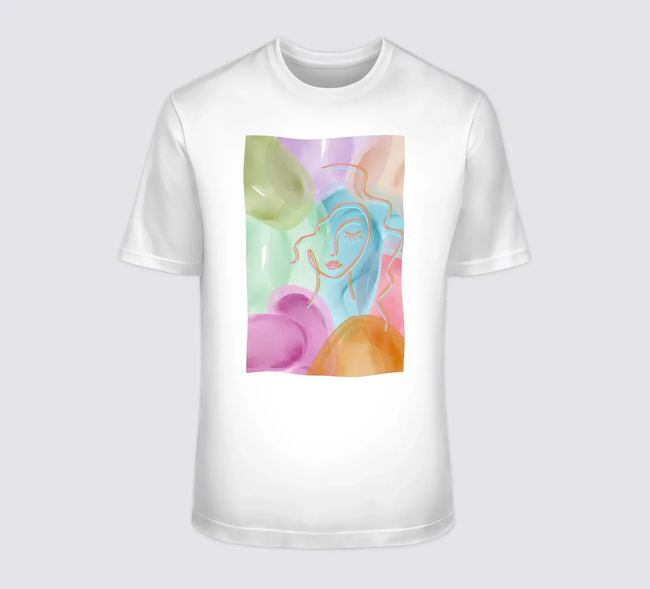 Aquarell under the face t-shirt da AESTHETIC VIBES by Isabel