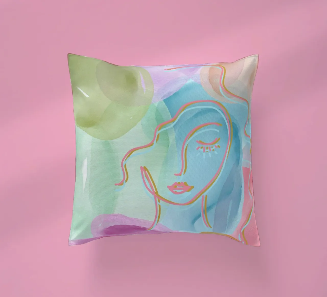Aquarell under the face cuscino da AESTHETIC VIBES by Isabel