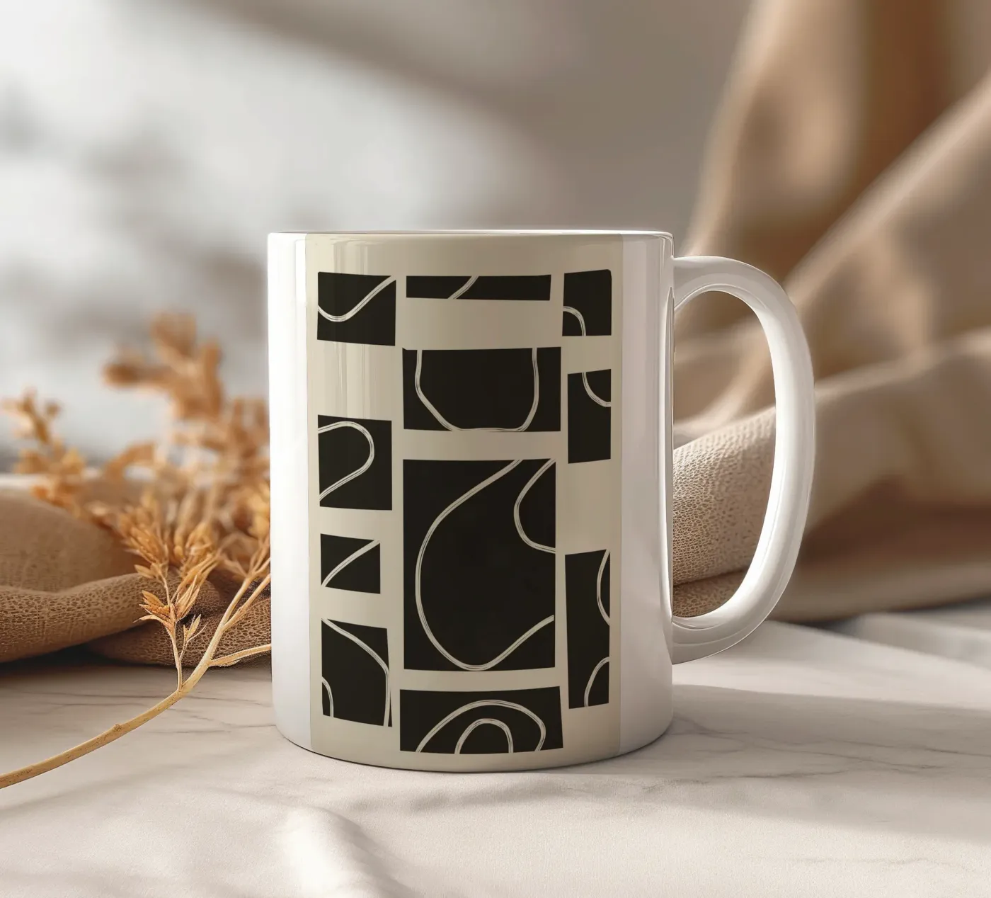 Abstract Pathways 2 ceramic mug by Flow Line