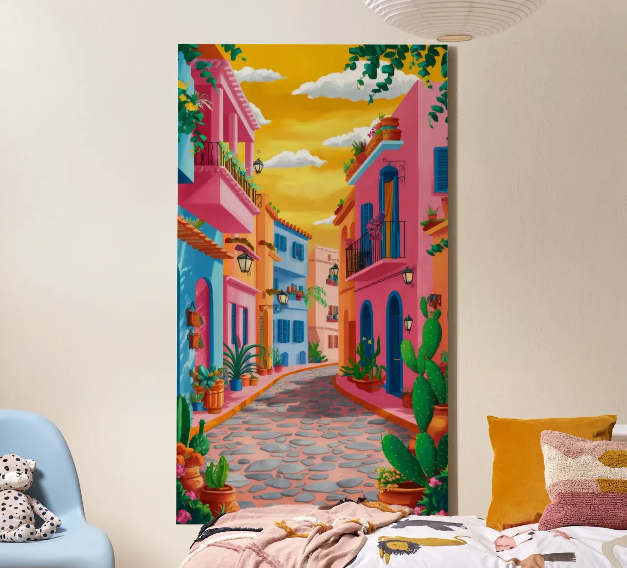 Pink Street Glow canvas by Aurora Muse