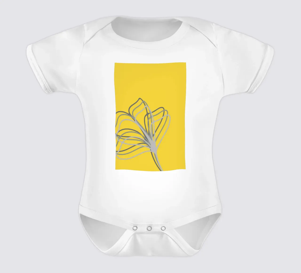 Yello in Flowers body neonato maniche corte da AESTHETIC VIBES by Isabel