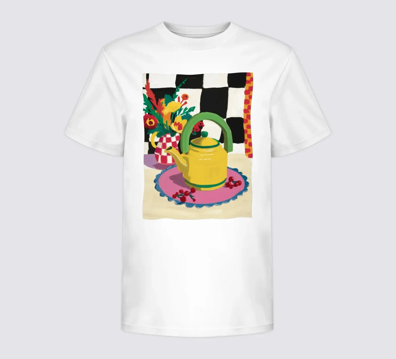 Retro Teapot Delight kids t-shirt by Aurora Muse