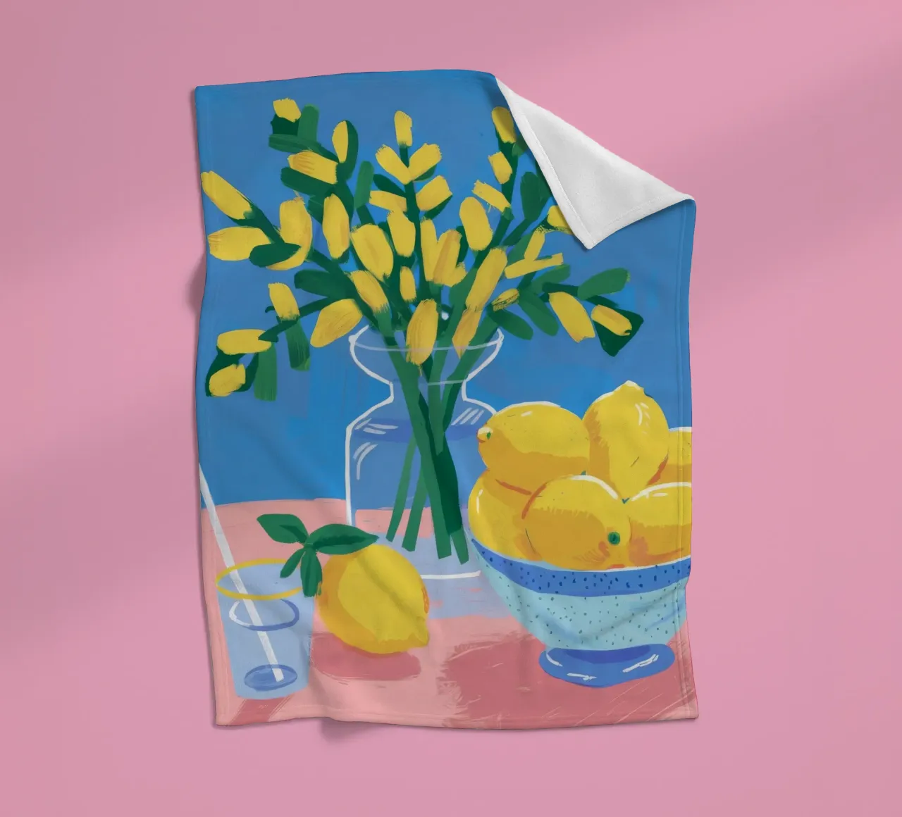 Zitrone Vase Brise Fleecedecke von Aurora Muse