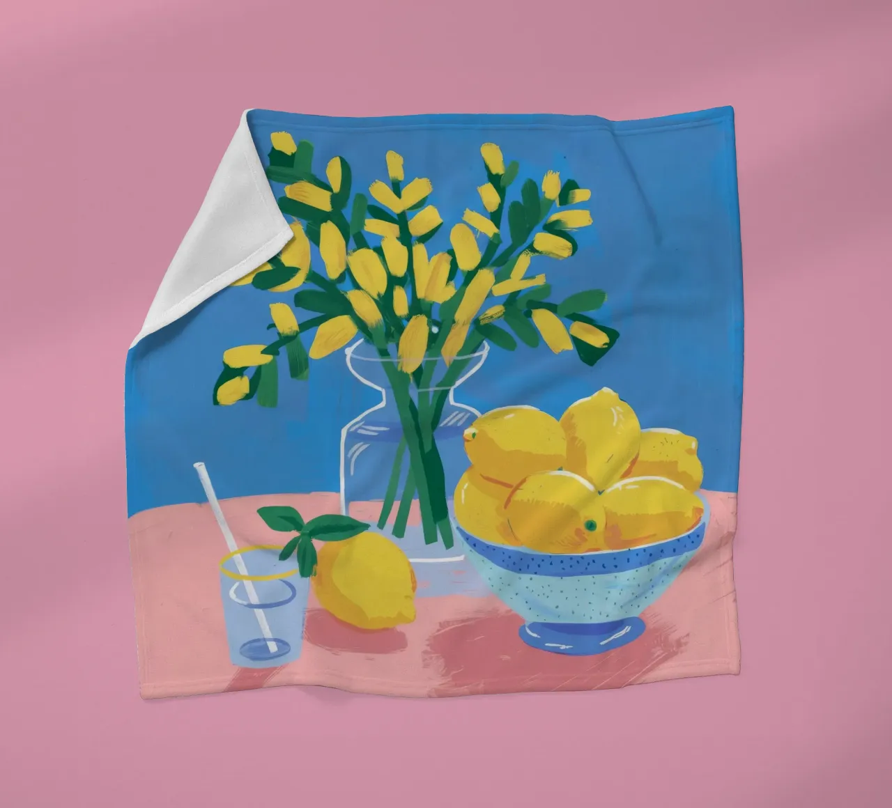 Zitrone Vase Brise Fleecedecke von Aurora Muse