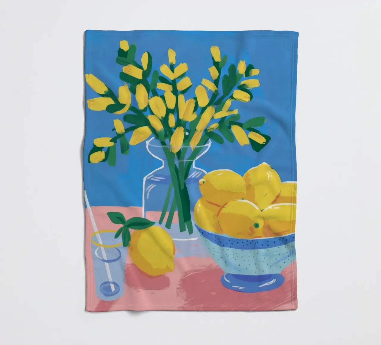 Zitrone Vase Brise Fleecedecke von Aurora Muse