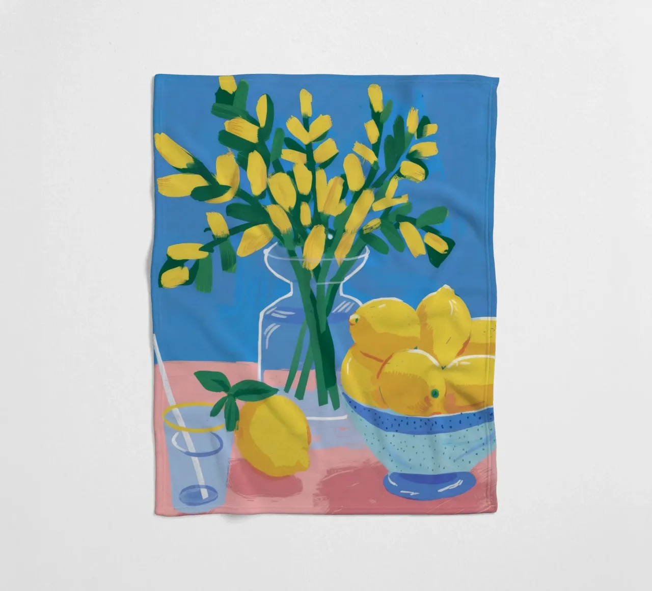 Zitrone Vase Brise Fleecedecke von Aurora Muse
