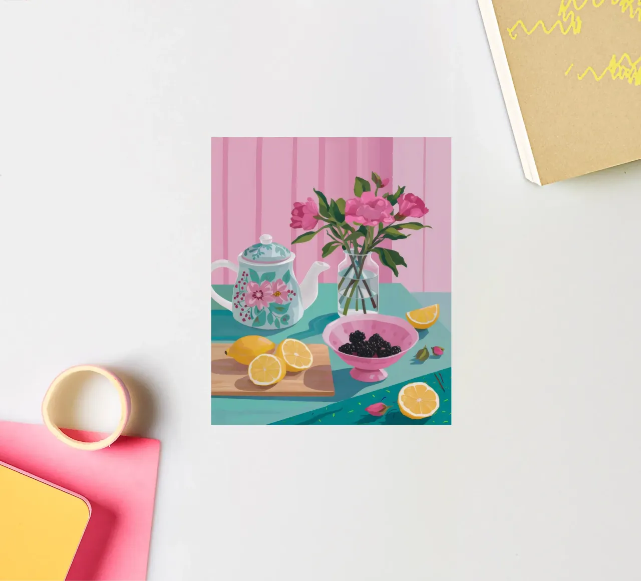 Tea Time Blush sticker by Aurora Muse