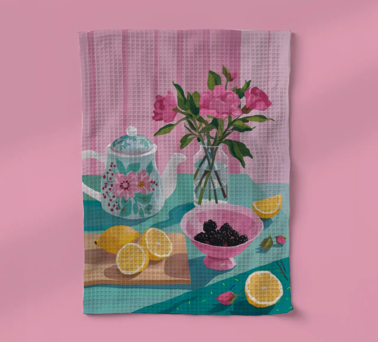 Tempo di tè e di blush canovaccio da cucina da Aurora Muse