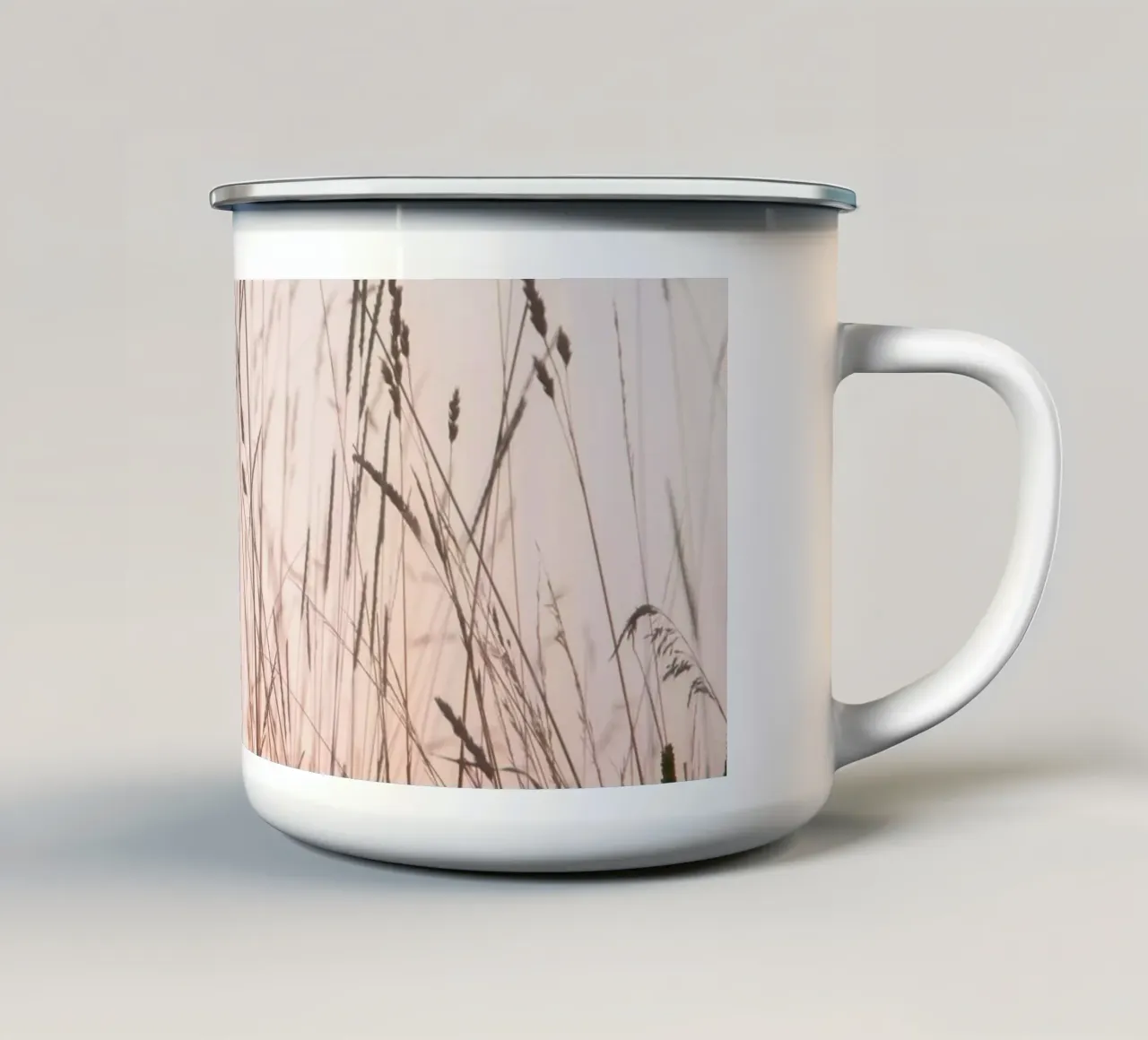 Sunrise Grass - Gräser im Sonnenlicht tazza in smalto da Monika Strigel