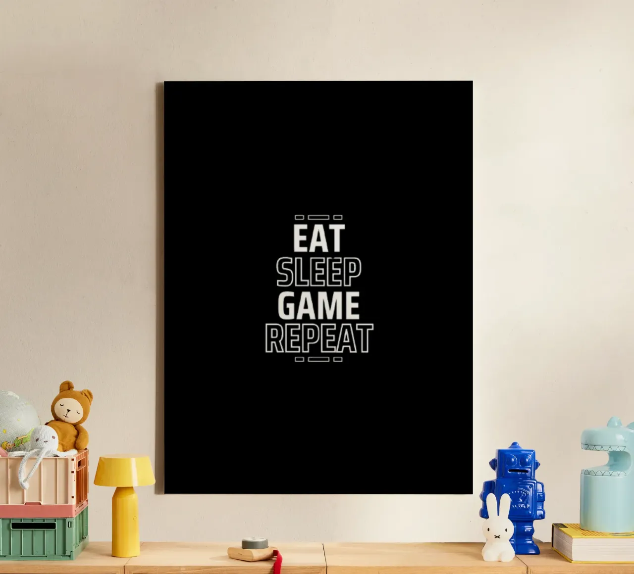 Eat Sleep Game Repeat canvas by Olivia Creator