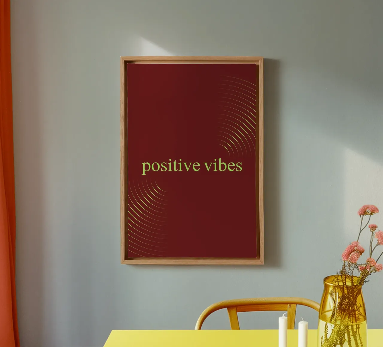 positive vibes tela con Cornice a cassetta da AESTHETIC VIBES by Isabel