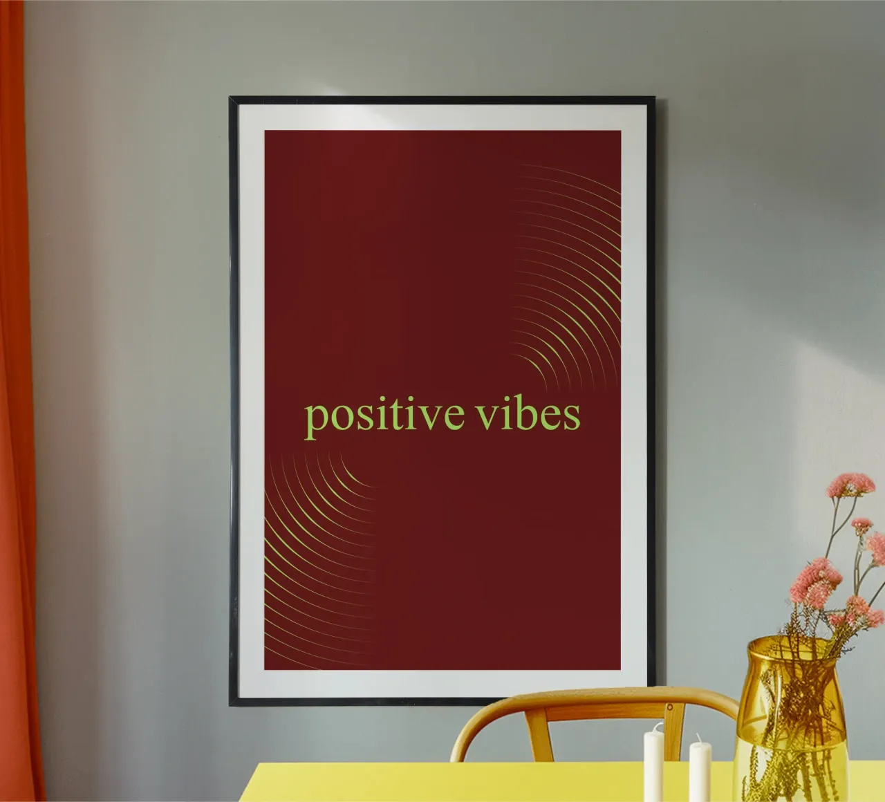 positive vibes poster with aluminum frame by AESTHETIC VIBES by Isabel