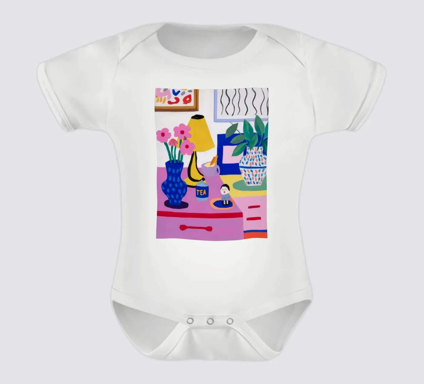 Schreibtisch Bloom Whimsy Kurzarm Babybody von Aurora Muse