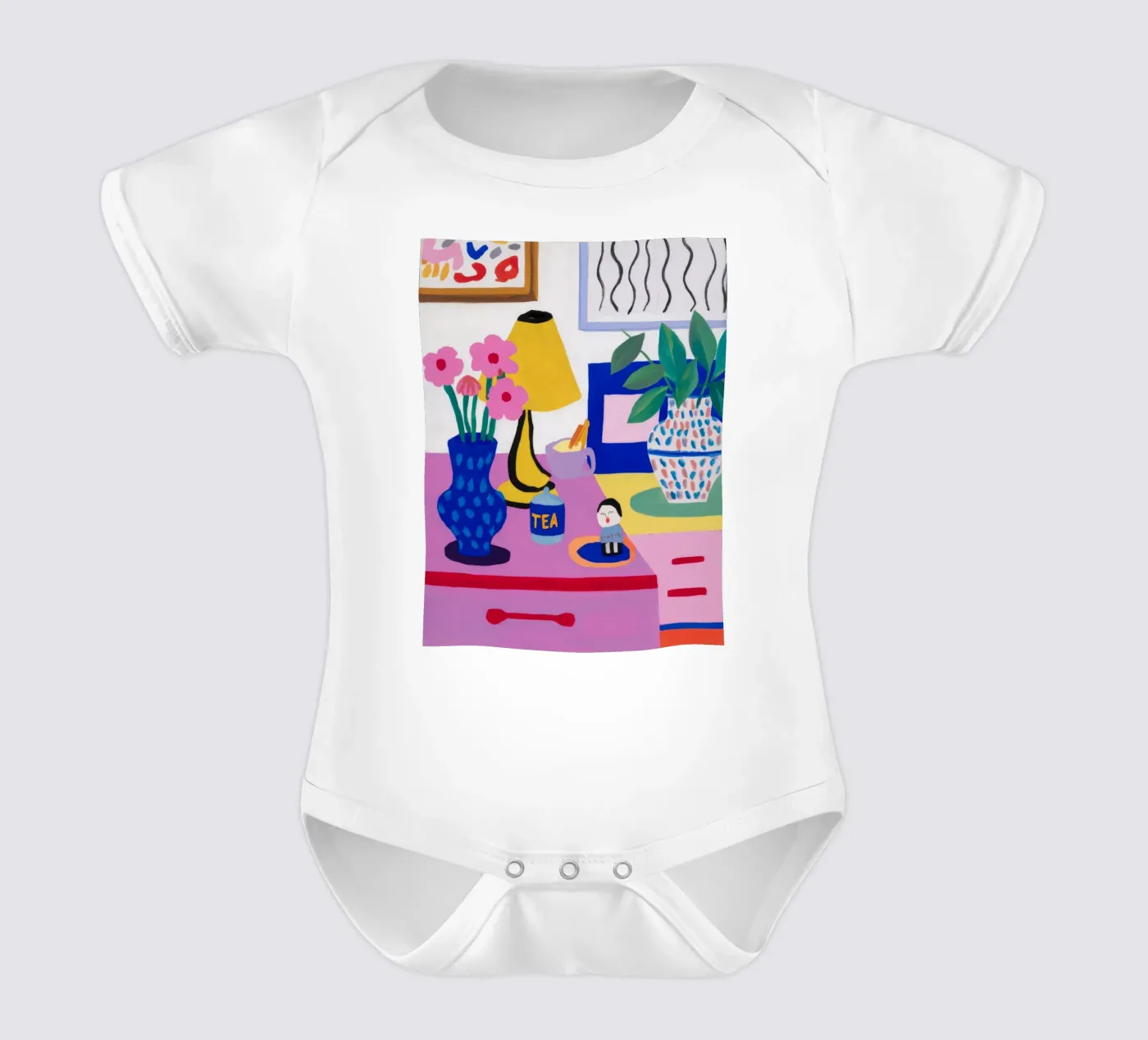 Desk Bloom Whimsy body neonato maniche corte da Aurora Muse