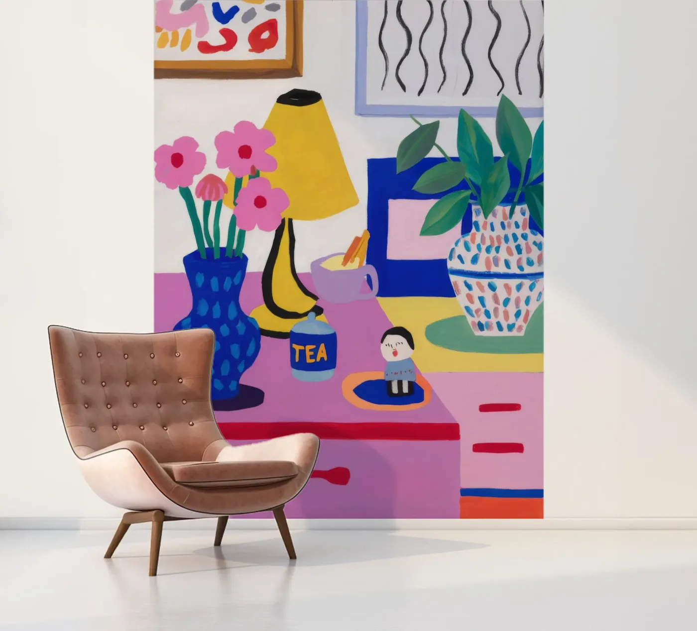 Desk Bloom Whimsy fotobehang van Aurora Muse
