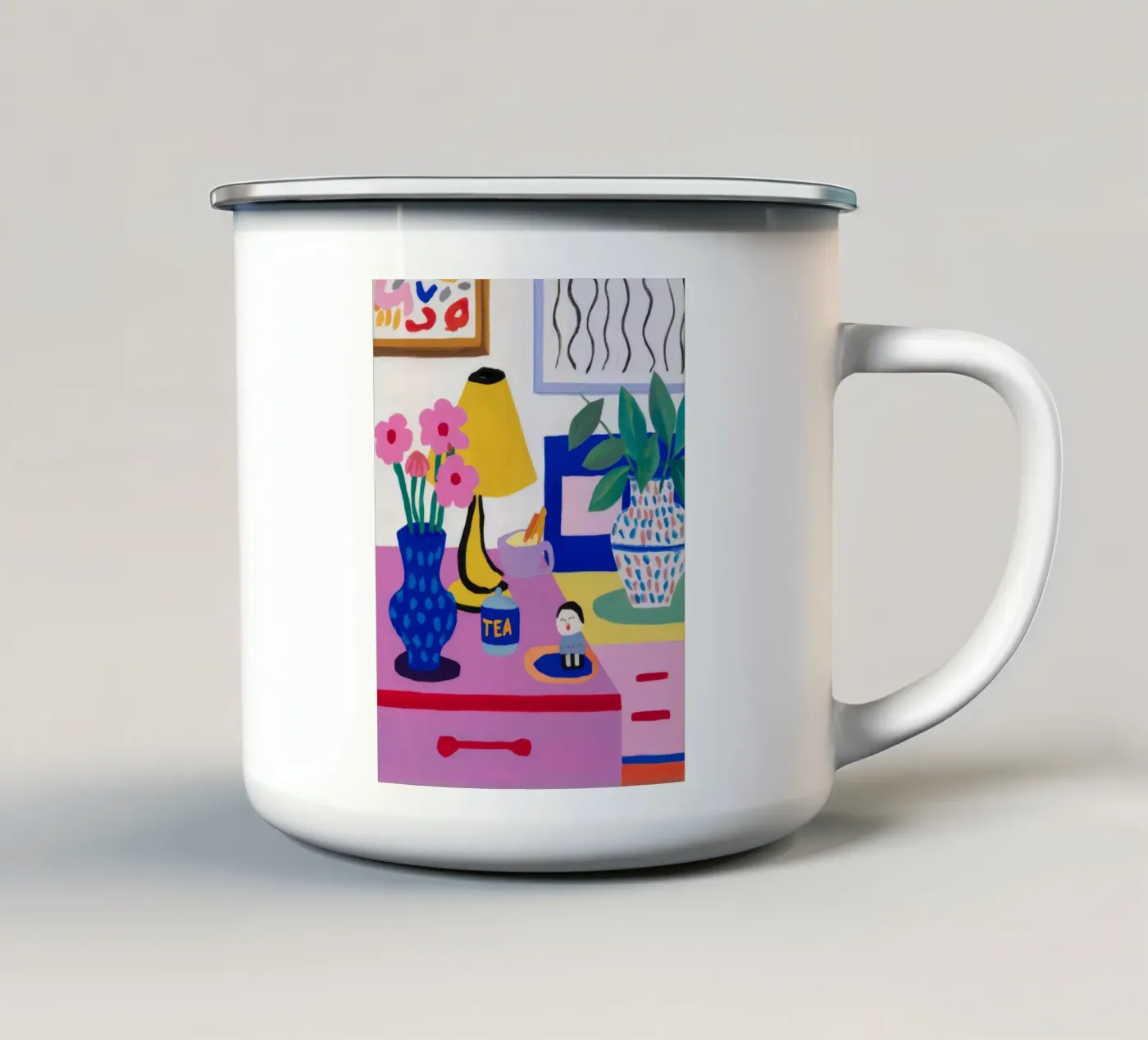 Desk Bloom Whimsy enamel mug by Aurora Muse