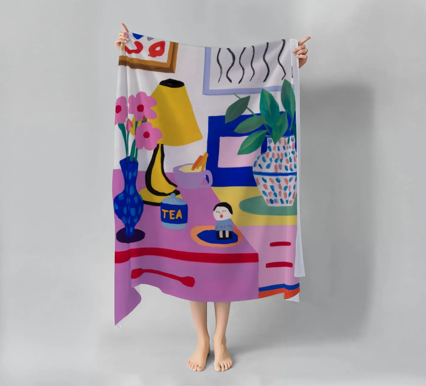 Desk Bloom Whimsy strandhanddoek van Aurora Muse