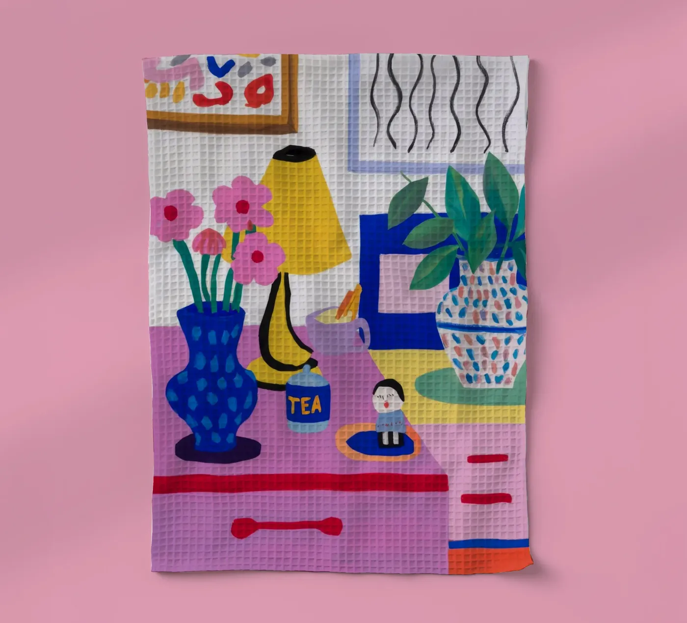 Desk Bloom Whimsy tea towel by Aurora Muse