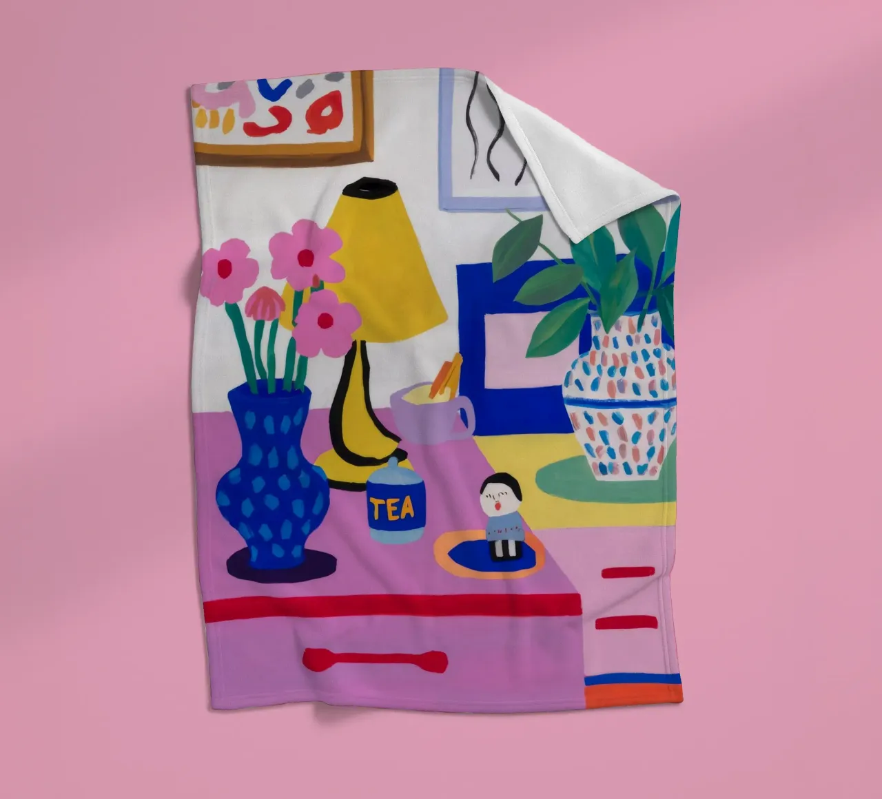 Desk Bloom Whimsy fleece blanket by Aurora Muse