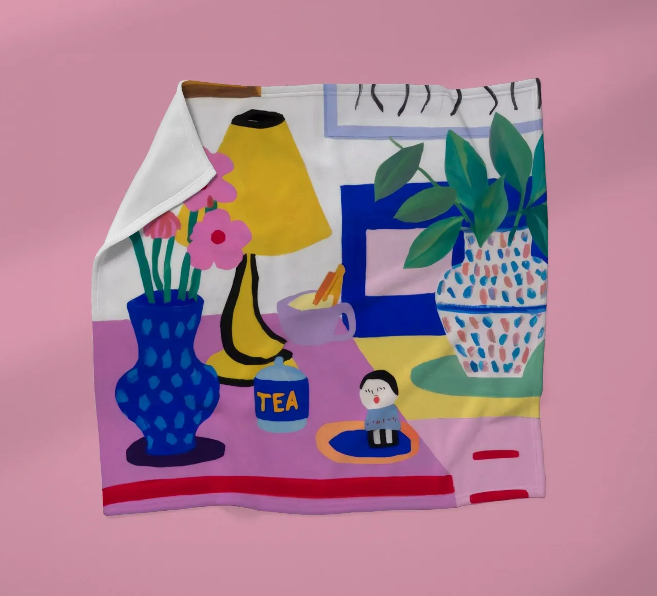 Desk Bloom Whimsy fleece blanket by Aurora Muse