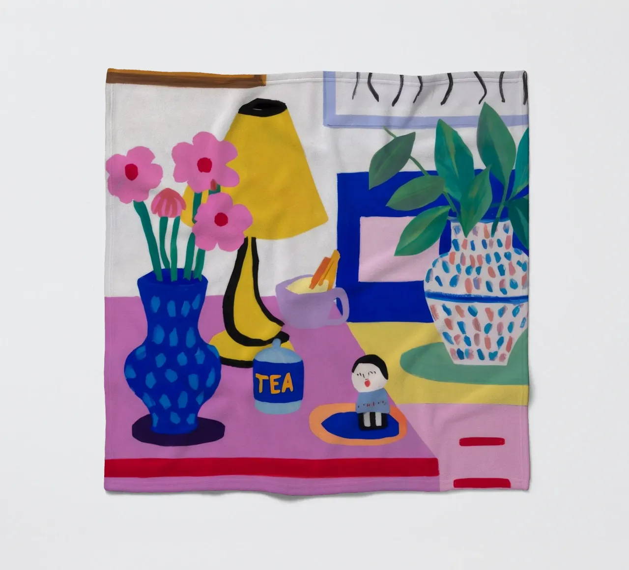 Desk Bloom Whimsy fleece blanket by Aurora Muse