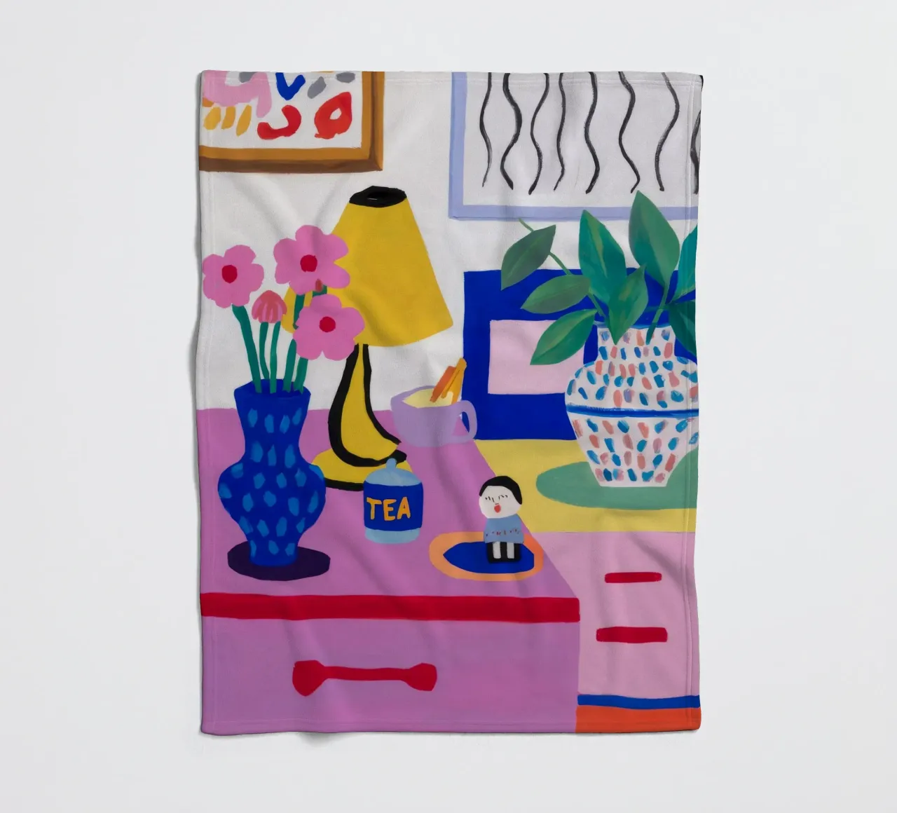 Desk Bloom Whimsy fleece blanket by Aurora Muse