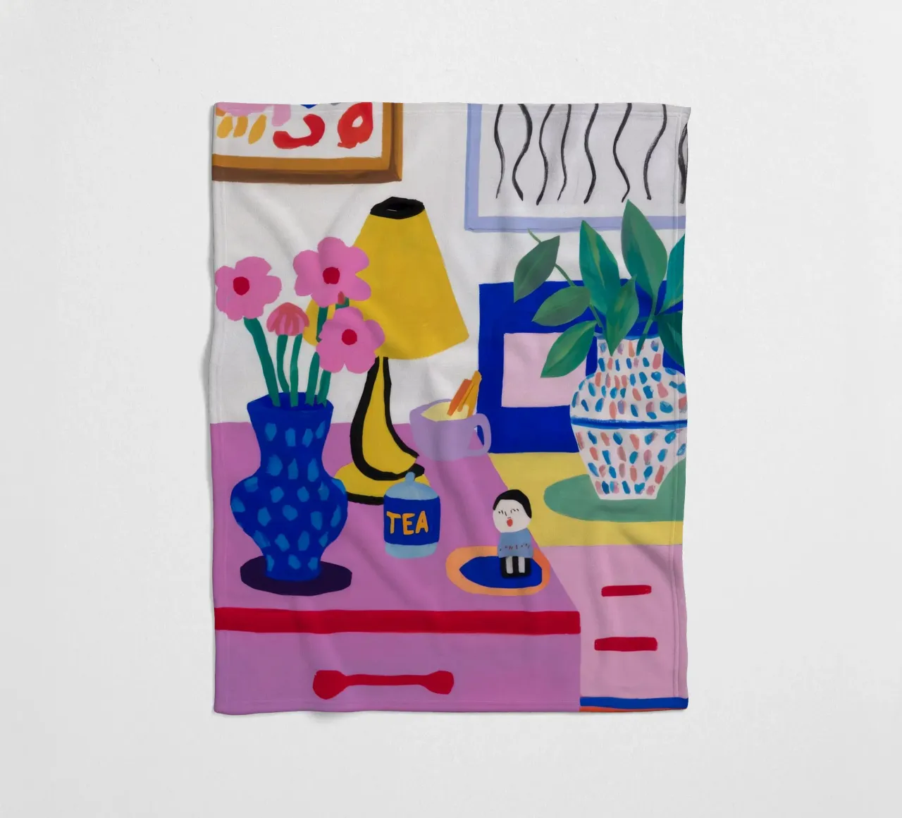 Desk Bloom Whimsy fleece blanket by Aurora Muse