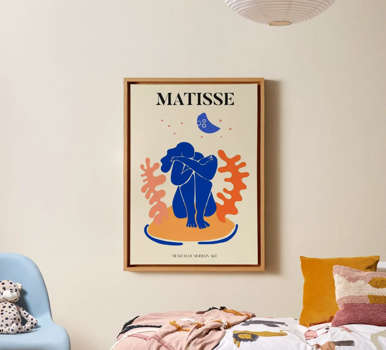 matisse-een vrouw die zittend in slaap valt canvas met Baklijst van sazkia art