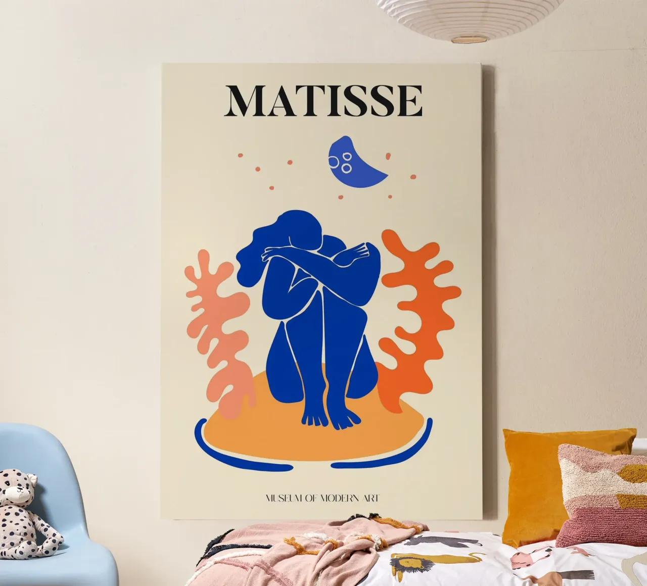 matisse-een vrouw die zittend in slaap valt canvas met Baklijst van sazkia art