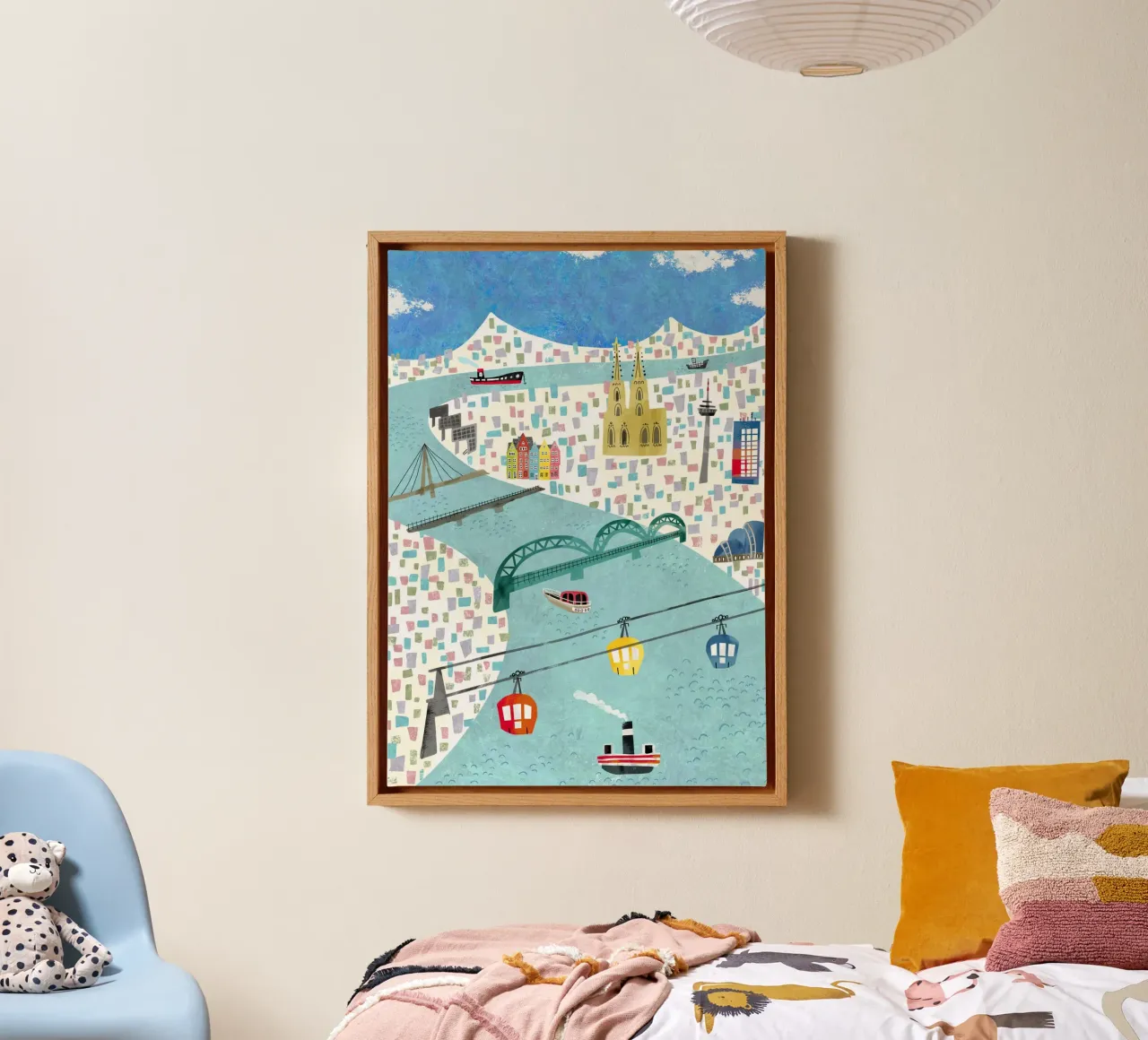 Illustratie stadsplattegrond Keulen canvas met Baklijst van DYDesign