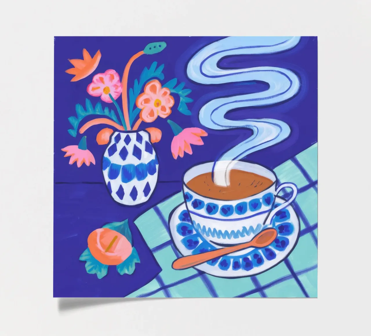 Steamy Floral Sip sticker sheet by Aurora Muse