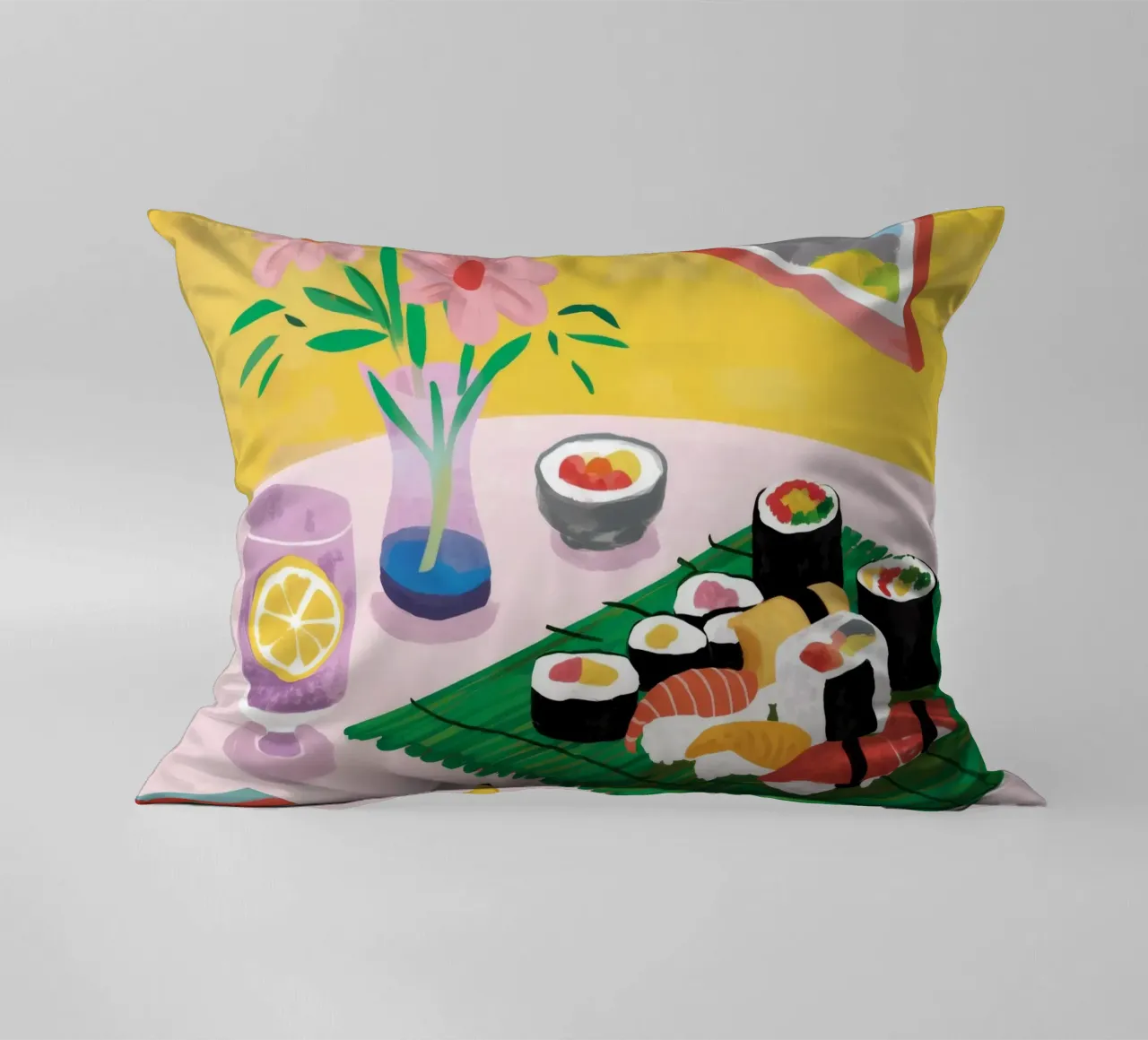 Sushi Aussicht Ruhig Kissen von Aurora Muse