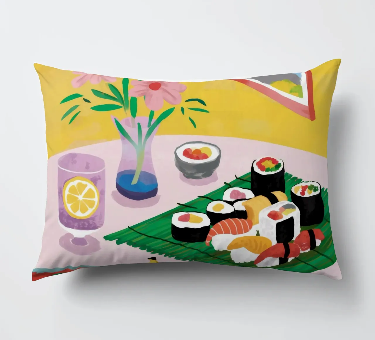 Sushi Aussicht Ruhig Kissen von Aurora Muse