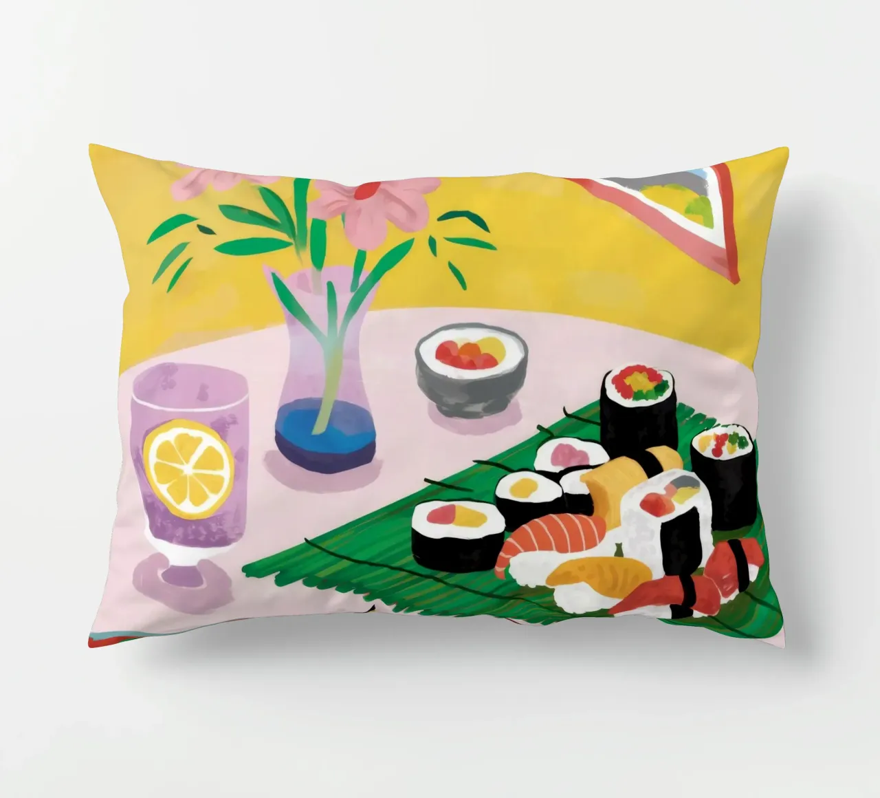 Sushi Aussicht Ruhig Kissen von Aurora Muse