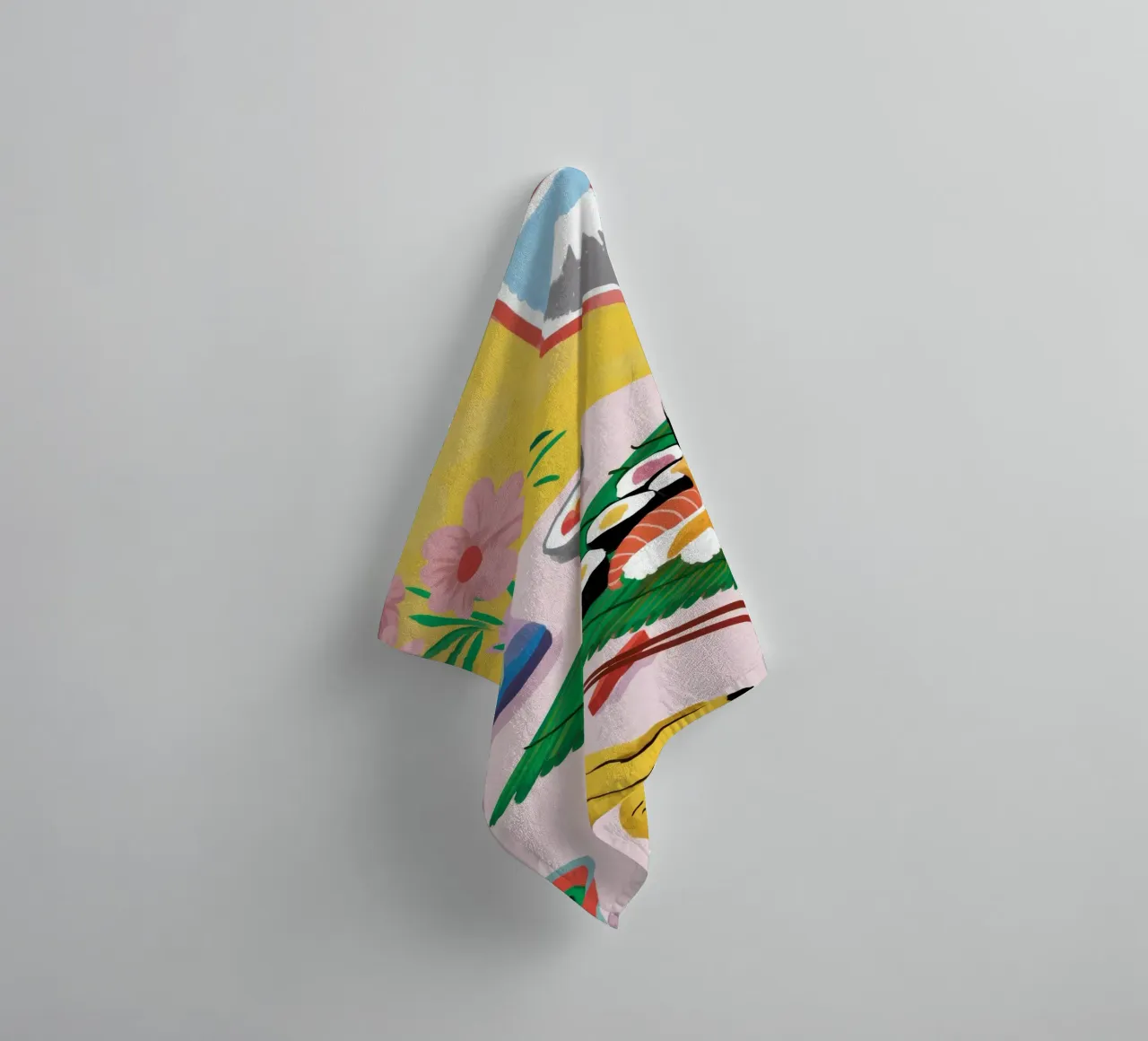 Sushi View Tranquil towel by Aurora Muse