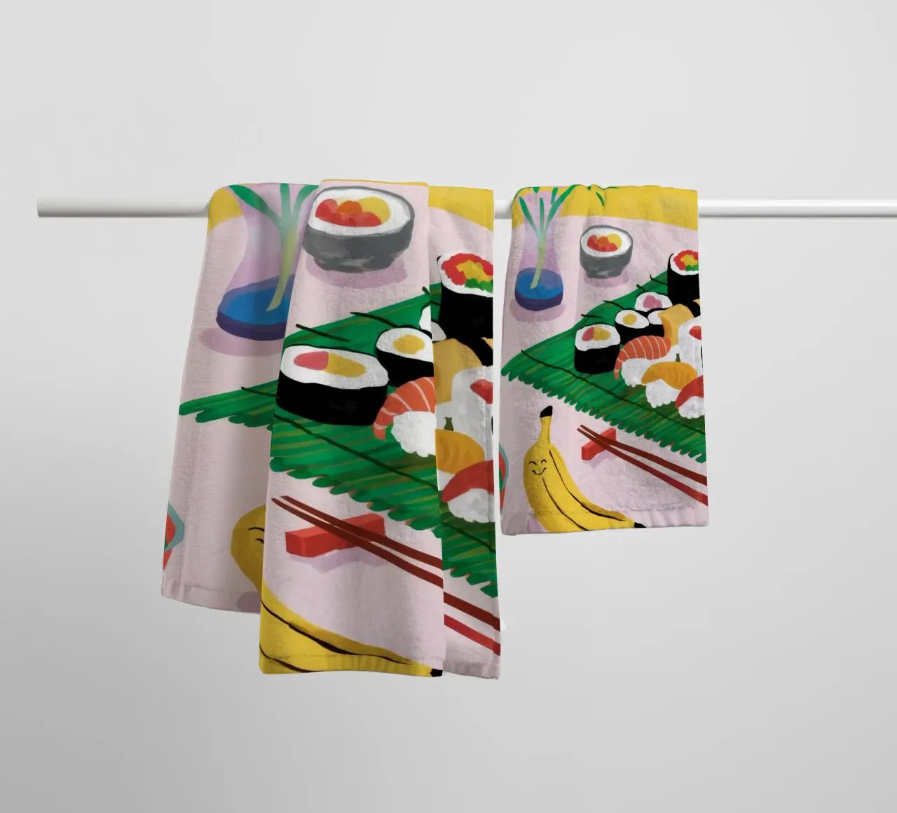 Sushi View Tranquil towel by Aurora Muse