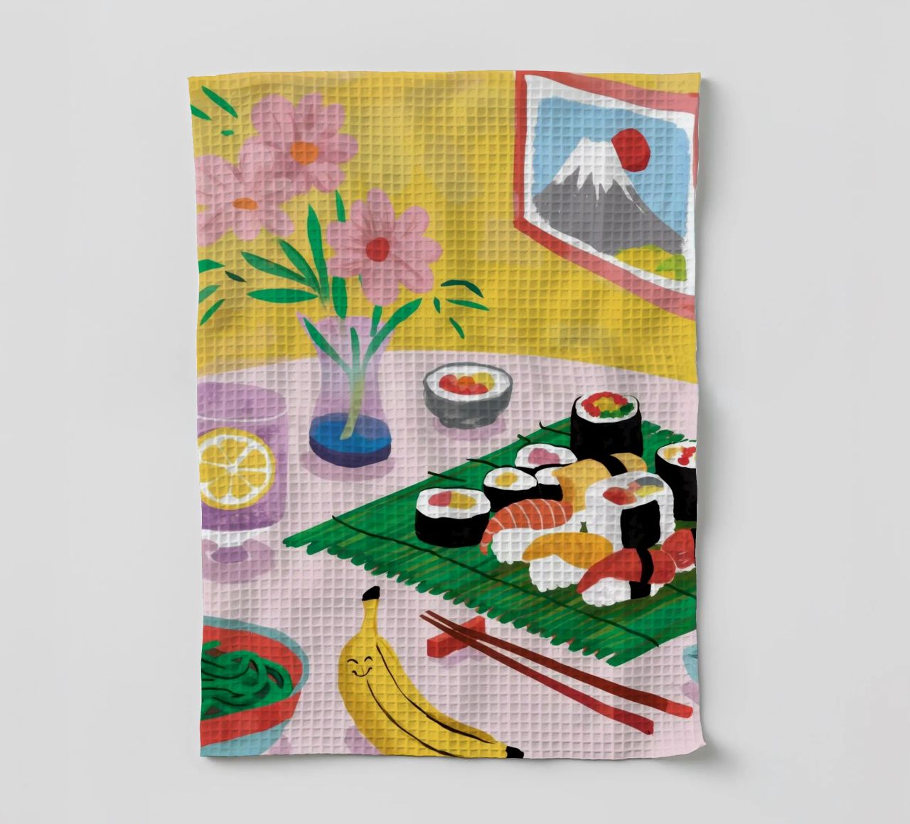 Vue sur les sushis Tranquille torchon de Aurora Muse