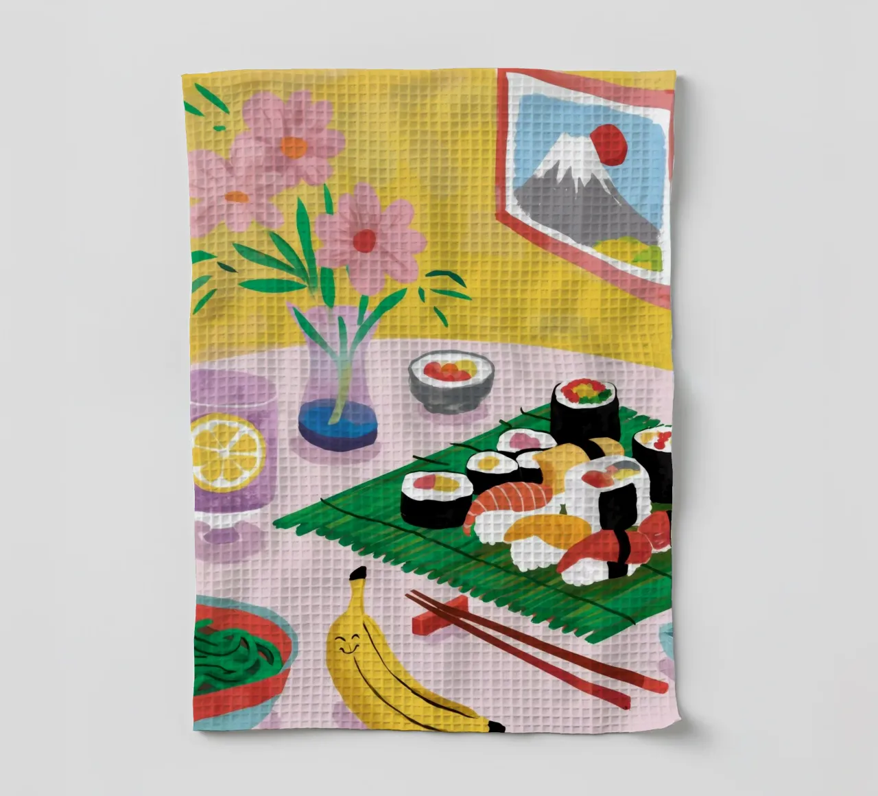 Vue sur les sushis Tranquille torchon de Aurora Muse