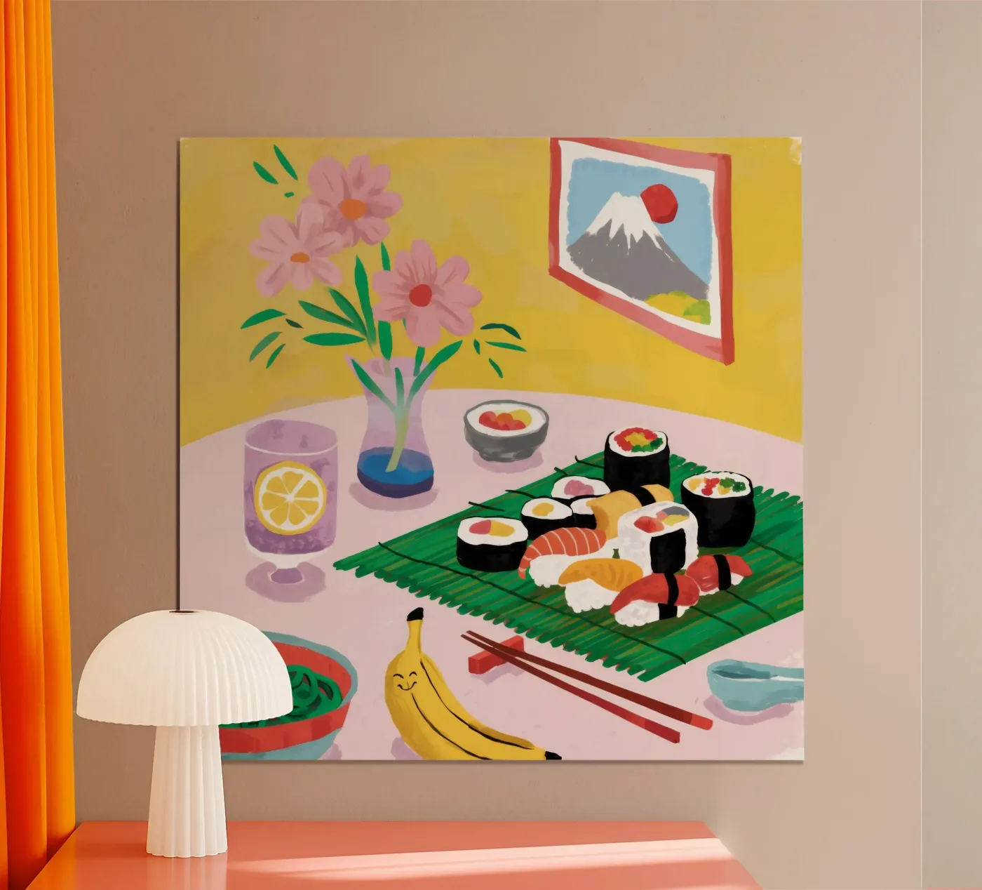 Sushi Uitzicht Rustig poster van Aurora Muse