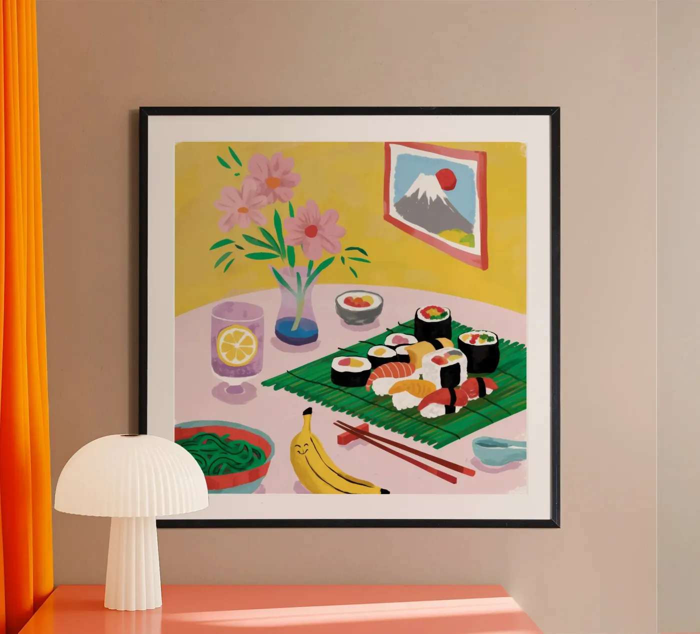 Sushi Uitzicht Rustig poster van Aurora Muse