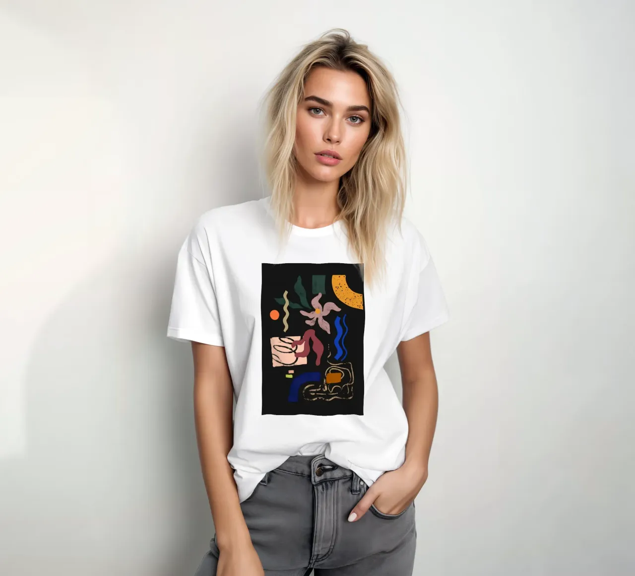 Abstract Floral t-shirt by Arty Guava