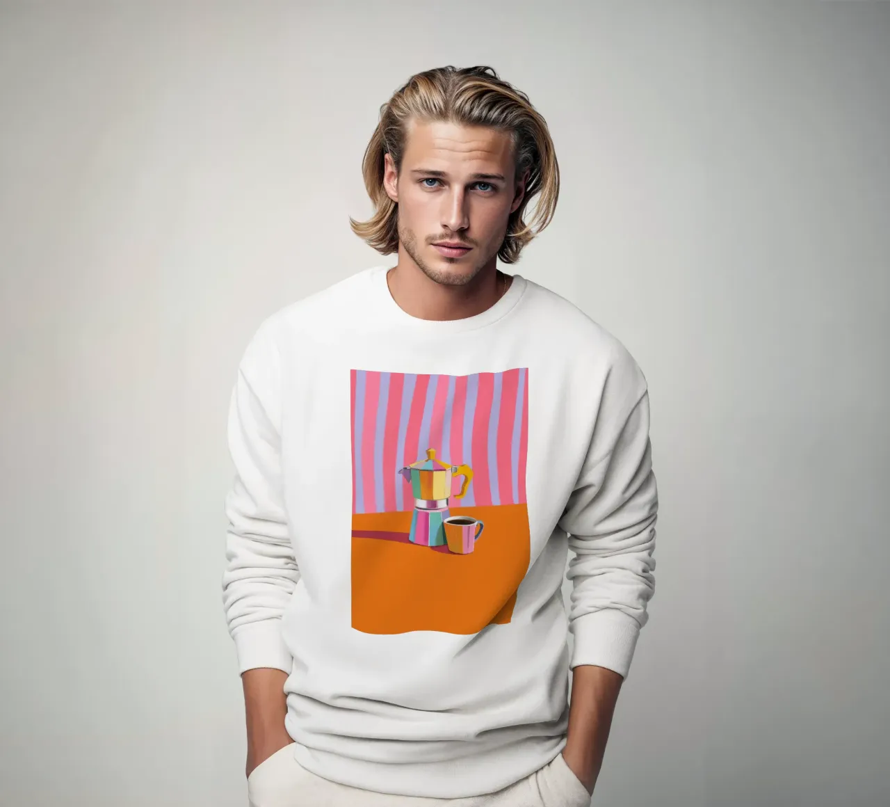 Silenzio a strisce di caffè felpa da Aurora Muse