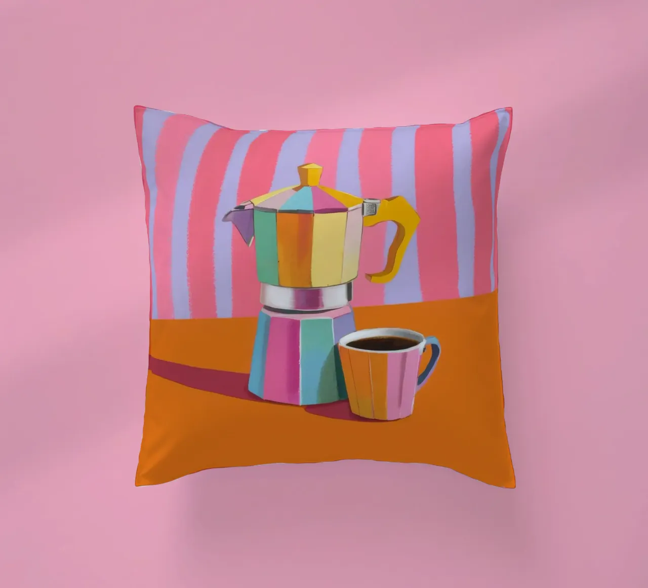 Silenzio a strisce di caffè cuscino da Aurora Muse