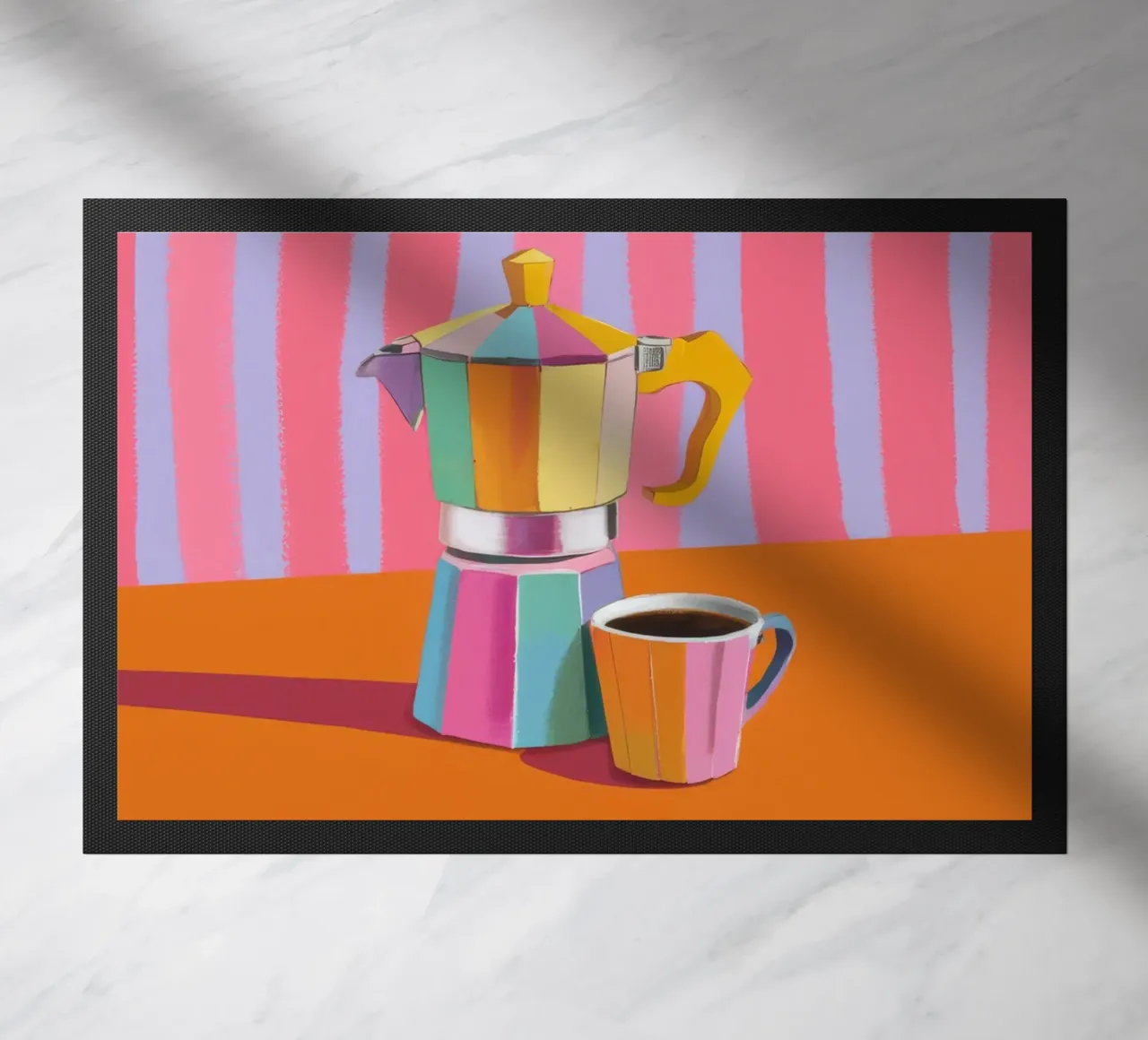 Silenzio a strisce di caffè zerbino da Aurora Muse