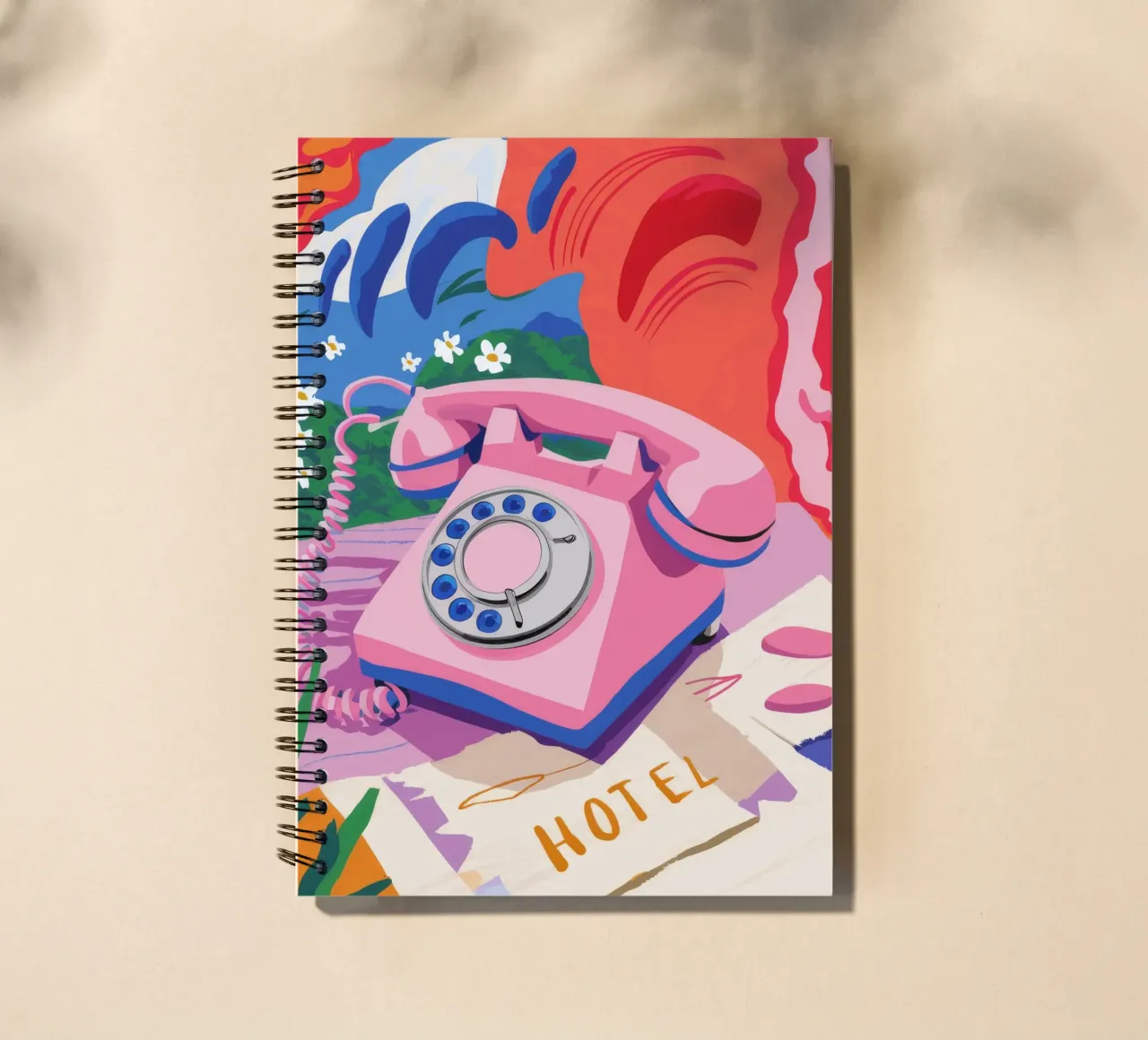 Pink Note Nostalgia spiral notebook by Aurora Muse