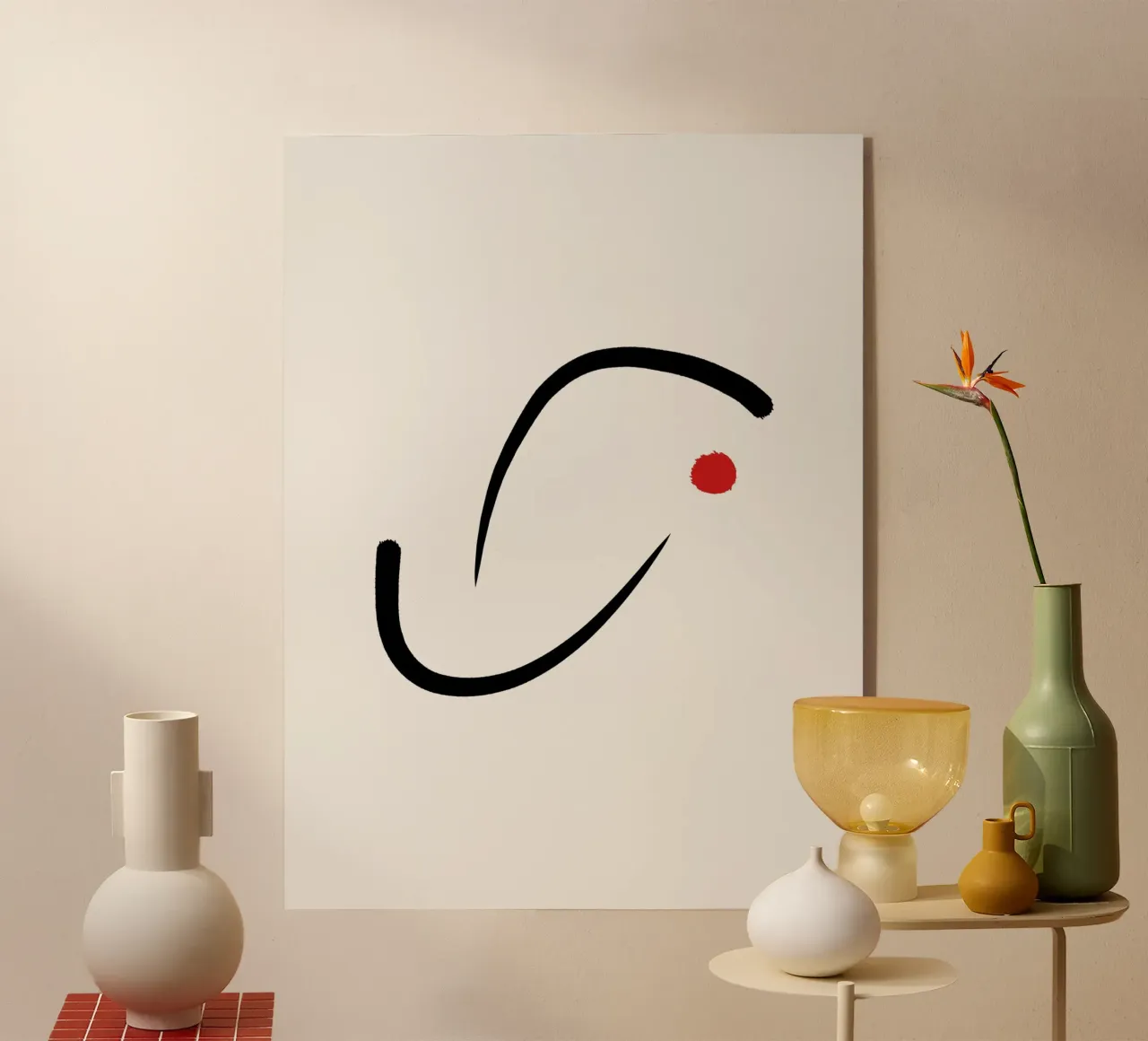 Japandi minimalist artwork III plexiglass da Imaginative
