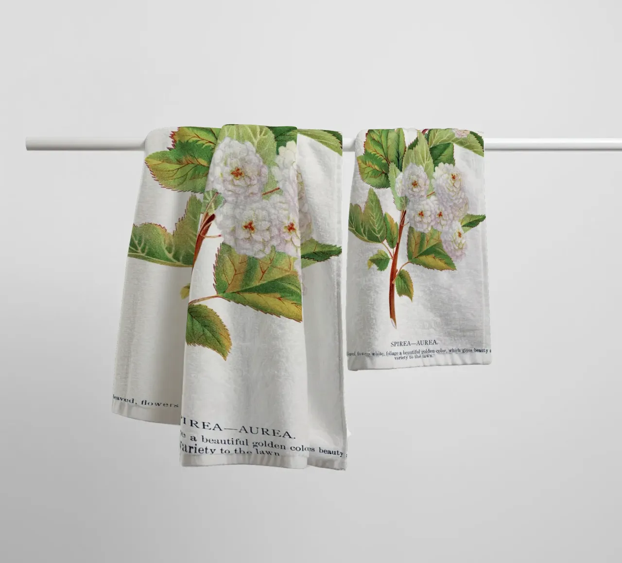 Spirea Aurea flowers badhanddoek van vintageshop