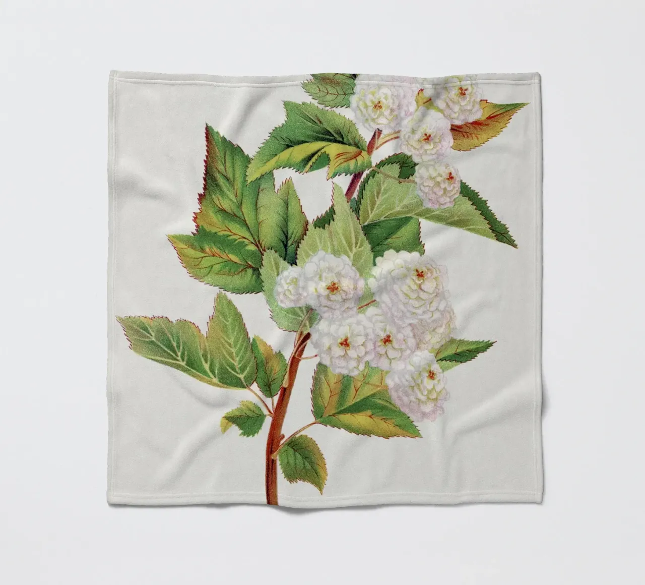Spirea Aurea flowers fleece blanket by vintageshop