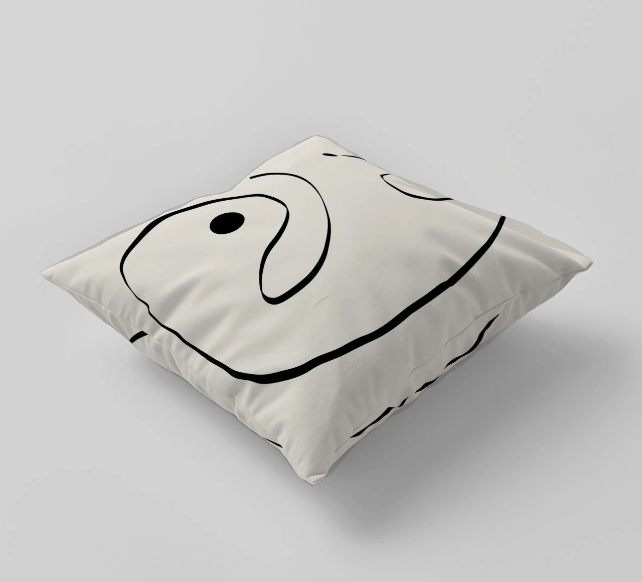 Figure with lines in beige I cuscino da Imaginative