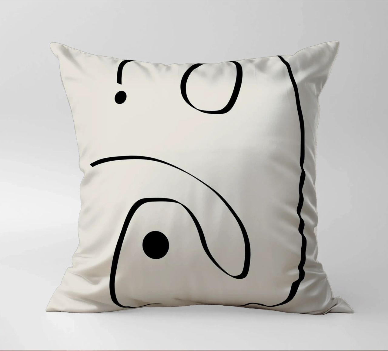 Figure with lines in beige I cuscino da Imaginative